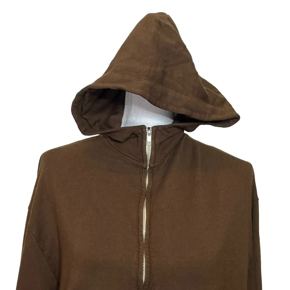 Monrow Full Zip Up Hoodie Sweatshirt Chocolate Brown Women’s Size Small - Image 2