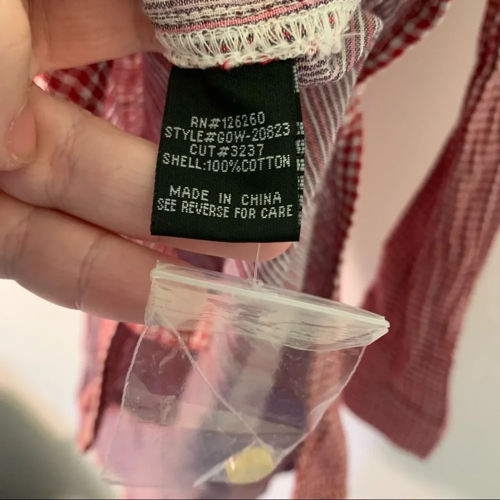 Velvet Heart Button Down Shirt Red White Gingham - Image 13