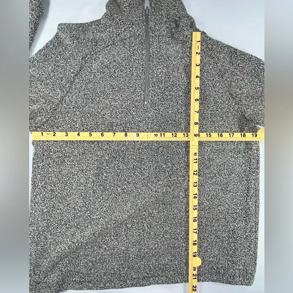 ENDA New York Speckled Funnel Neck 1/4 Zip Pullover Sweater Gray Size M - Image 10