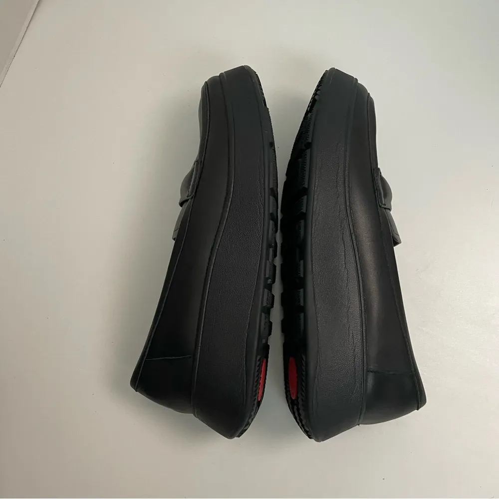 Fitflop Loafer F-MODE Padded Leather Flatform Platform Penny Loafer Look Black - Image 7