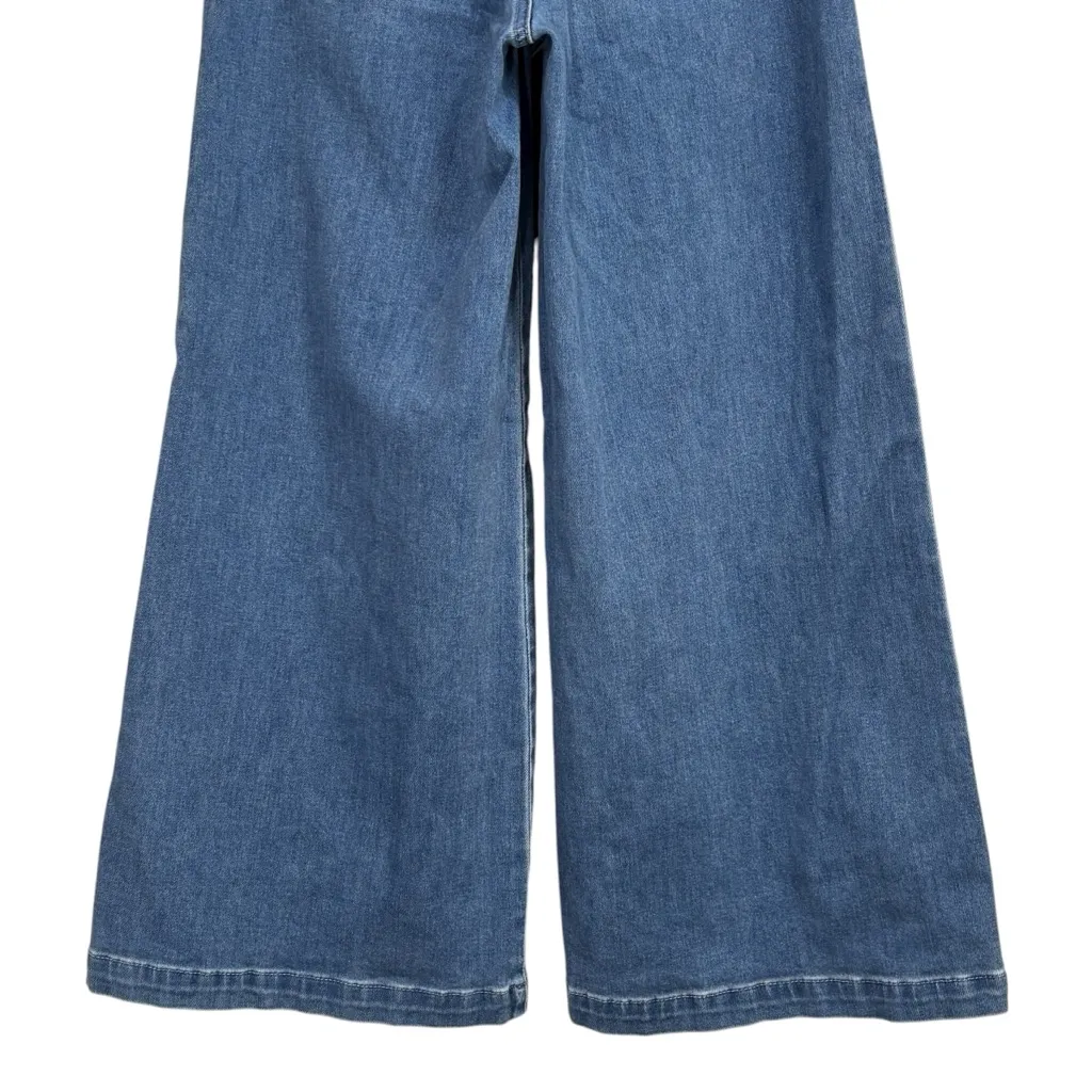 PAIGE Wide Leg Frankie Inset Belted Cropped Blue Bristol Jeans Women’s size 25 - Image 12