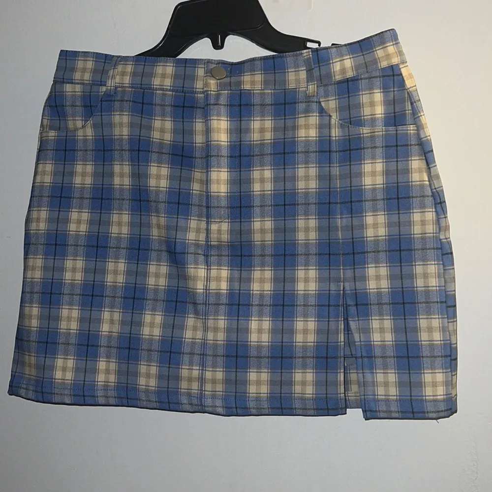 NWT Jechoose Skort Plaid Medium Blue - Image 3