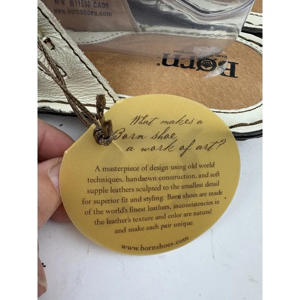 *New Born Dominica Sandals Womens Size 10 Leather Slip On Comfort Travel Resort White - Image 11