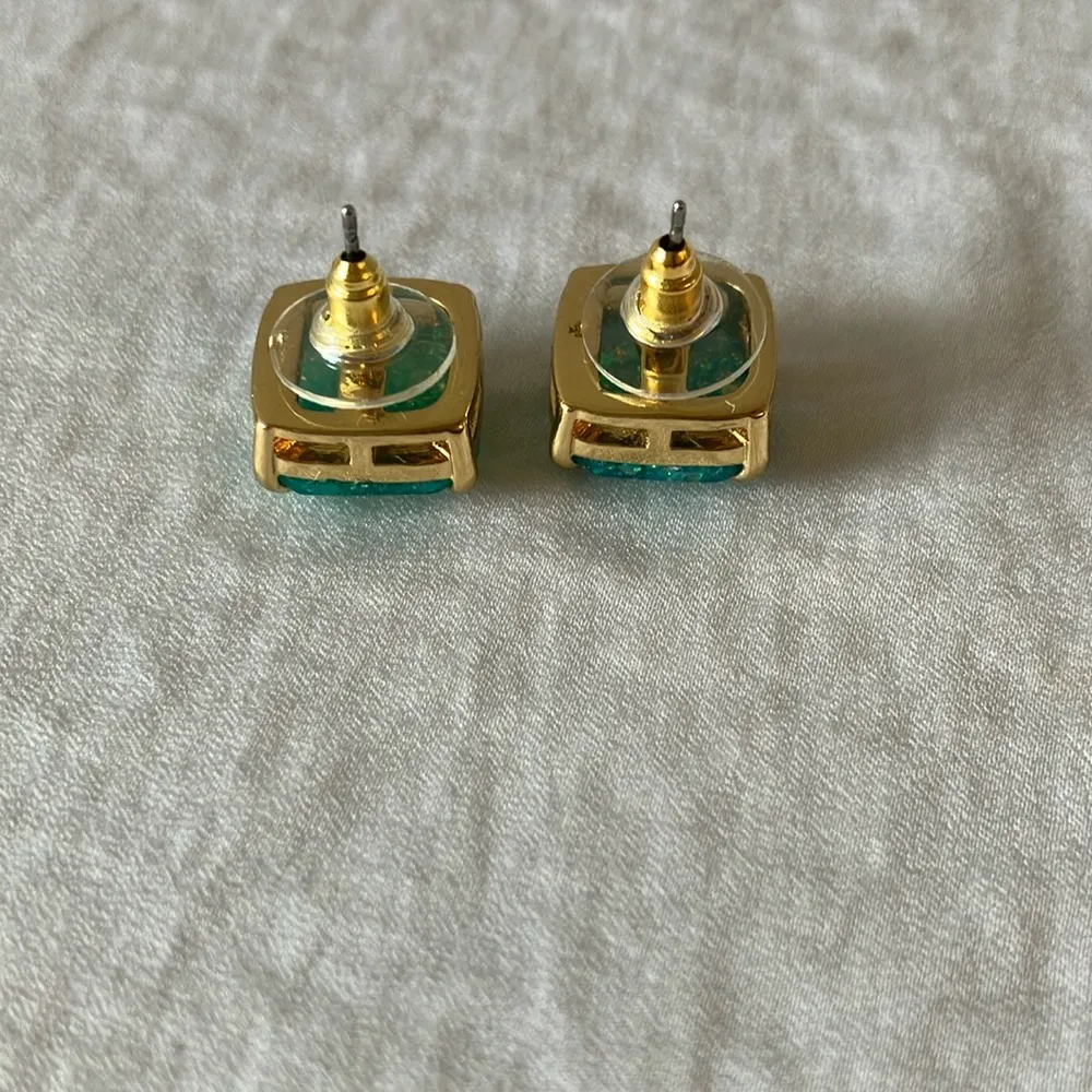 Kate Spade: Green Sparkle Earrings- Gold tone - Image 10