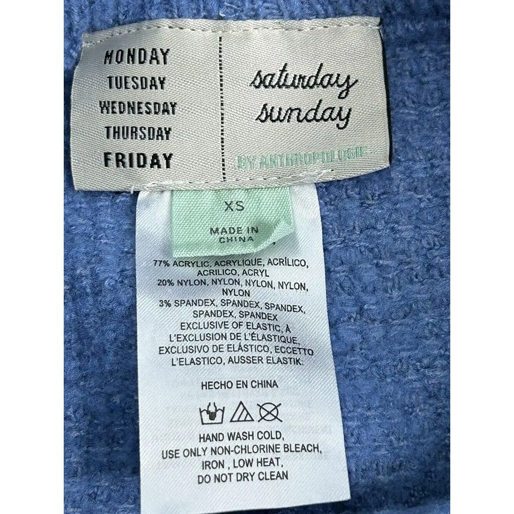 Anthropologie - Saturday‎ Sunday Waffle Knit Shorts Blue - Size X-Small - Image 5