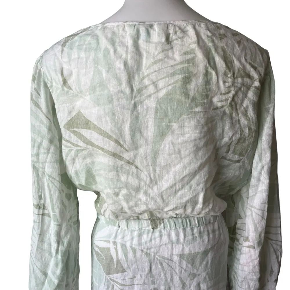 NWT, Cynthia Rowley Palm Print Linen Blend Swimsuit Cover Up Dress, Sz L - Image 9