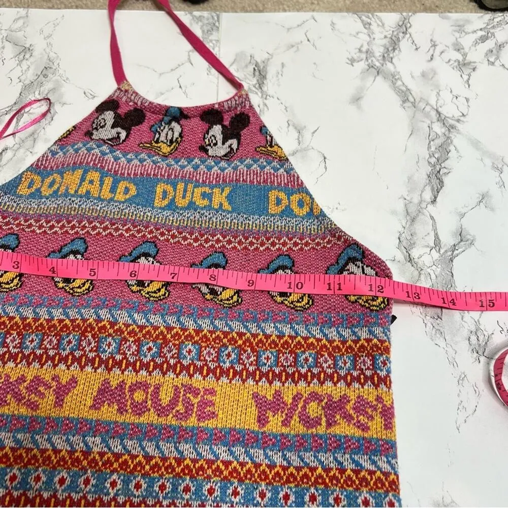 NWT Zara Disney Dress Halter Tank Stretch Mini Mickey Mouse Donald Duck - Image 6