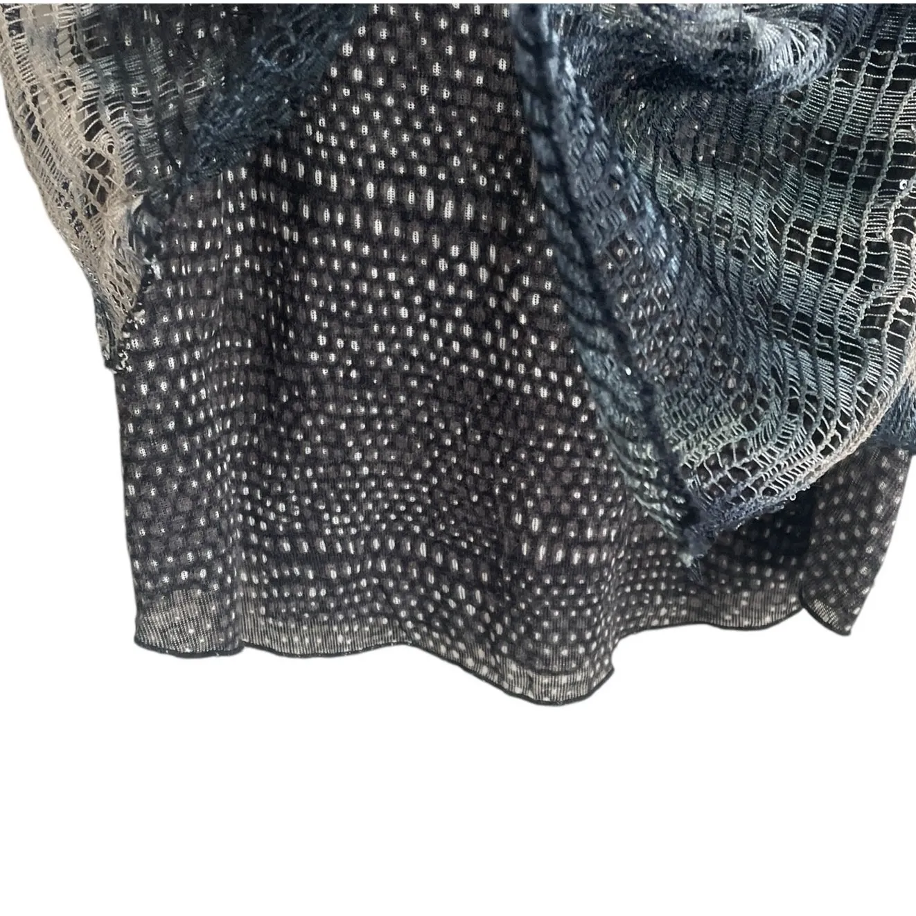 Lior Luxe Paris Women Top M Black Asymmetrical Layered Mesh Artwear Indie Grunge Size M - Image 3