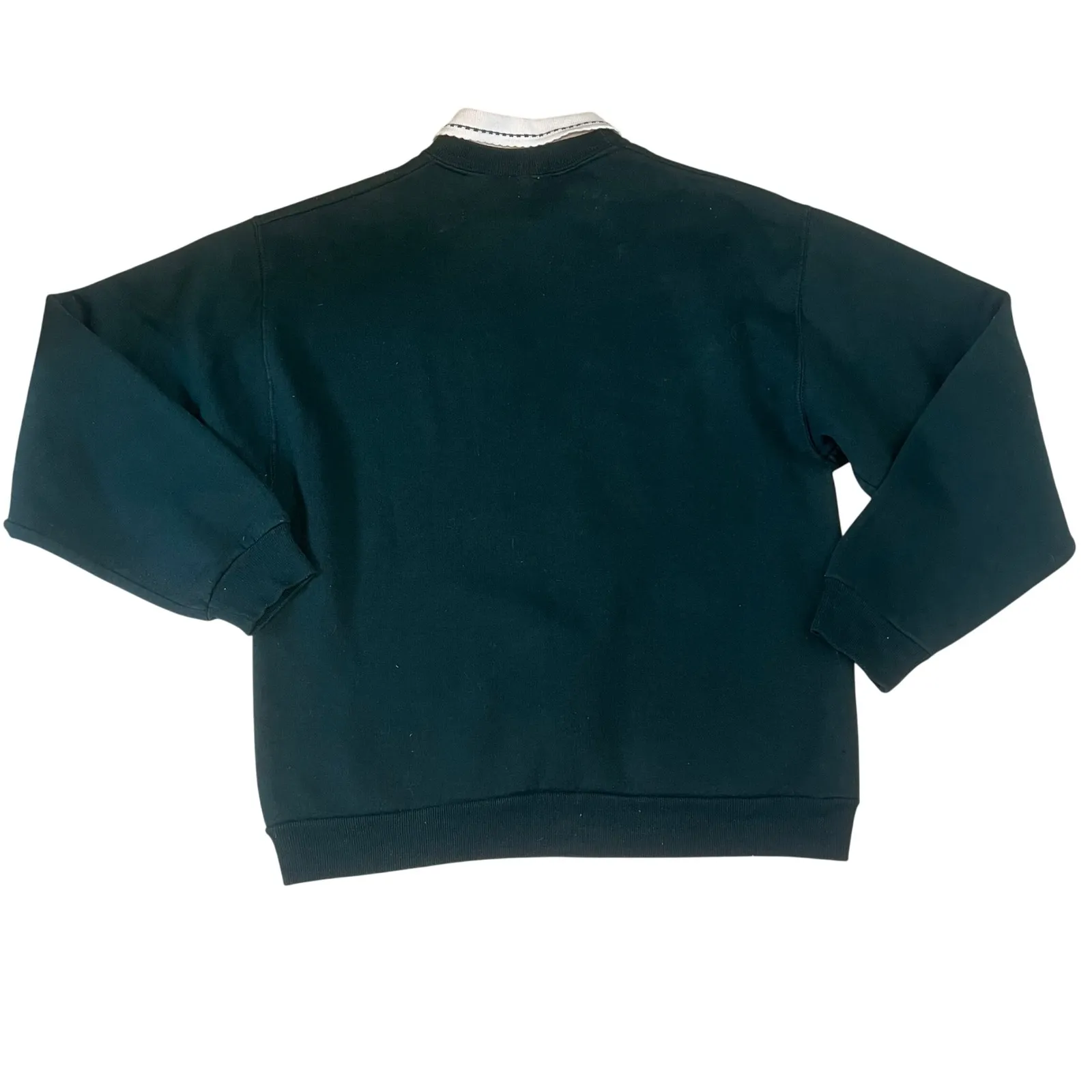 VTG 90s Morning Sun Cardinal Winter Scene Collared Sweatshirt Womens M Green Size M - Image 7