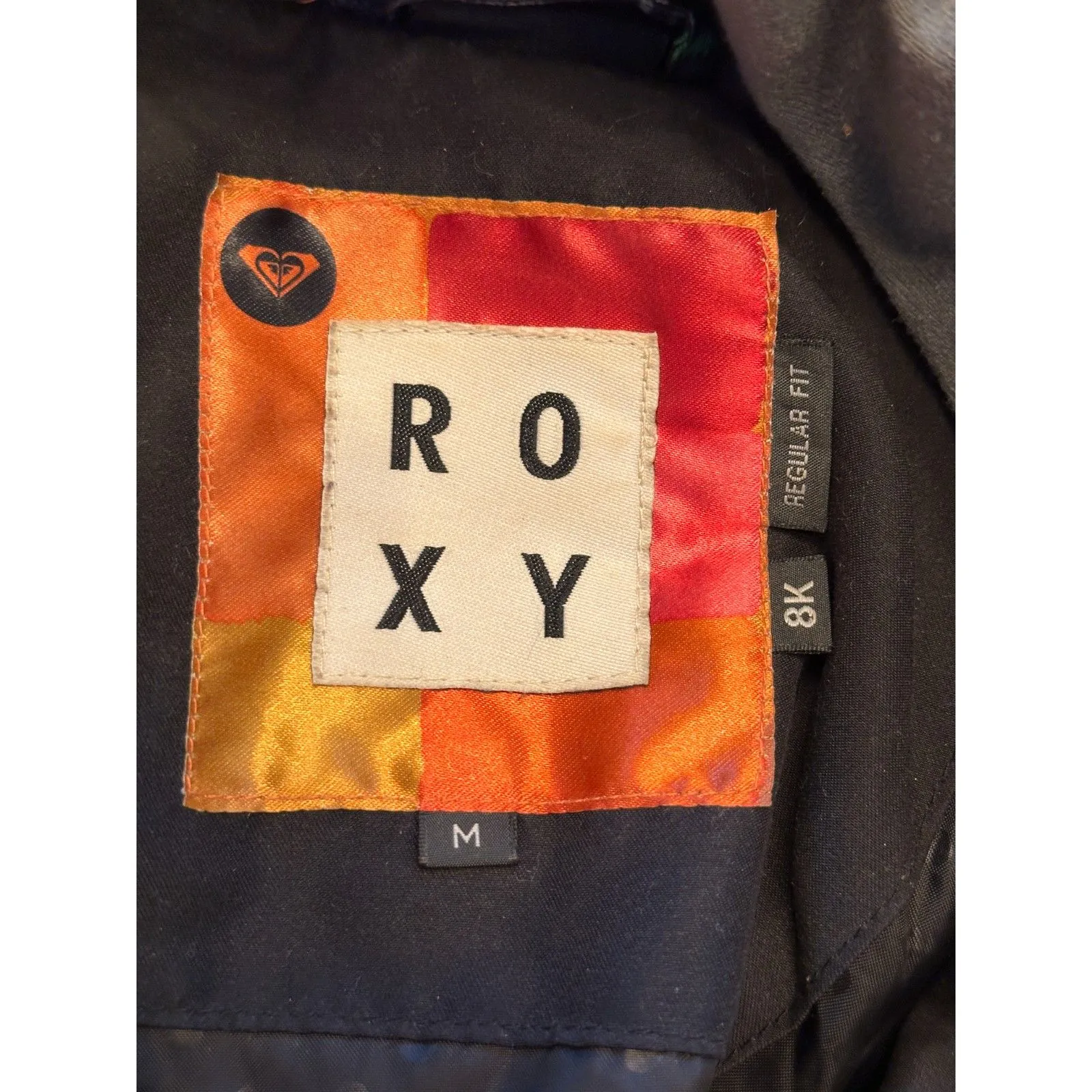 Roxy  Ski Winter Coat Gray & Multicolored Stripes Size Medium - Image 8