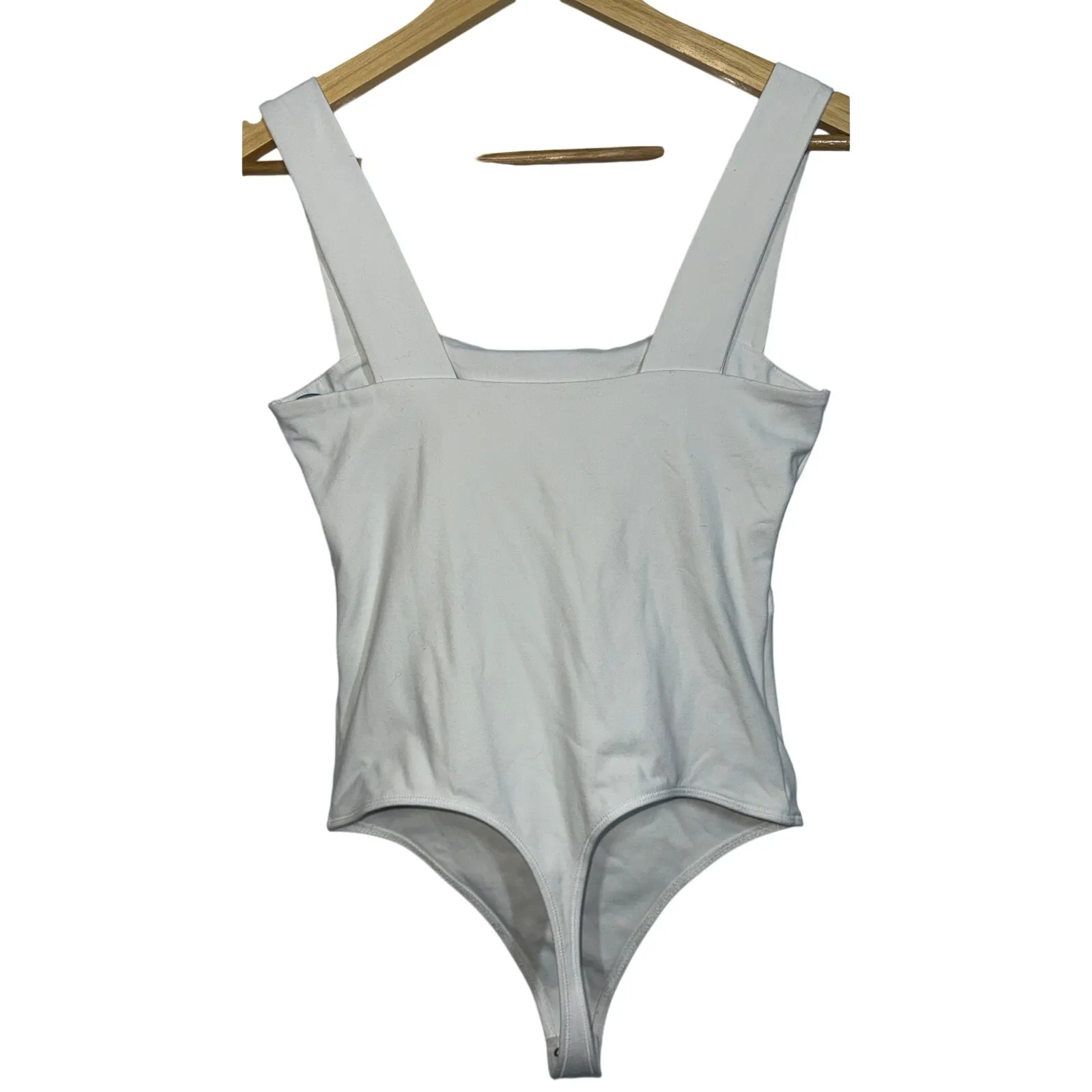 NEW Abercrombie & Fitch Soft AF White Square Neck Sleeveless Bodysuit Women Sz S - Image 2