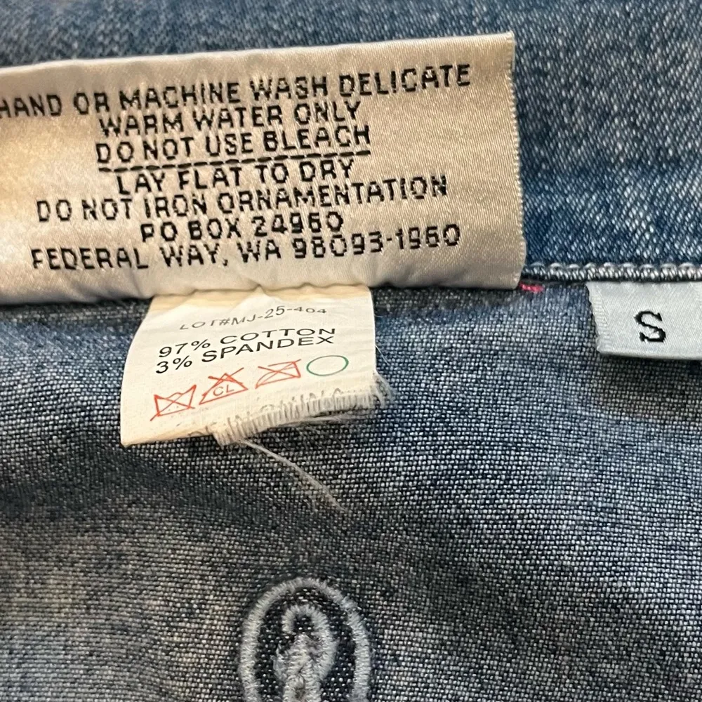 Christine Alexander Crystalli Studded Denim Jacket, Sz S Blue - Image 16