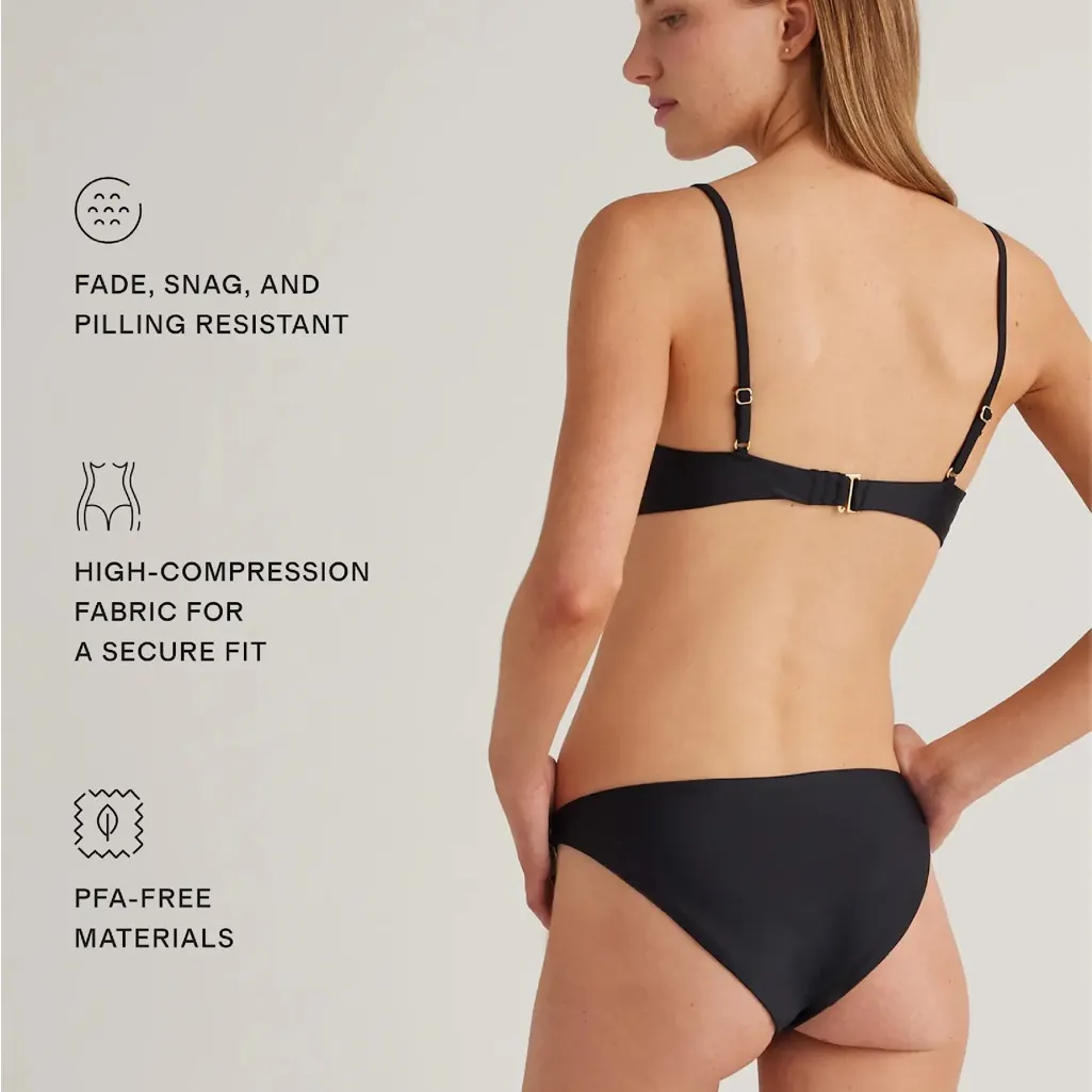 NWT Quince Black Italian v-neck bikini top Sz S - Image 4