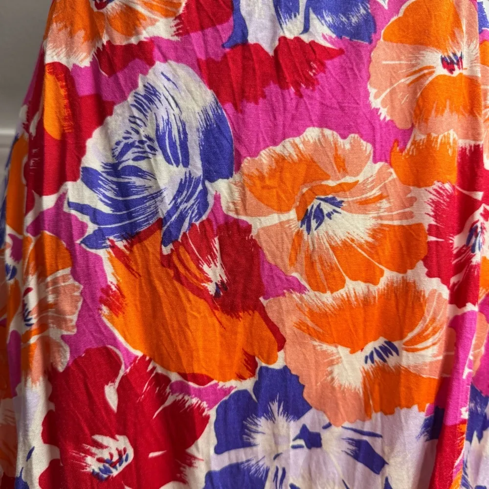 L*SPACE Alissa Square Neck Short Sleeves Midi Dress Super Bloom Floral Medium M - Image 6