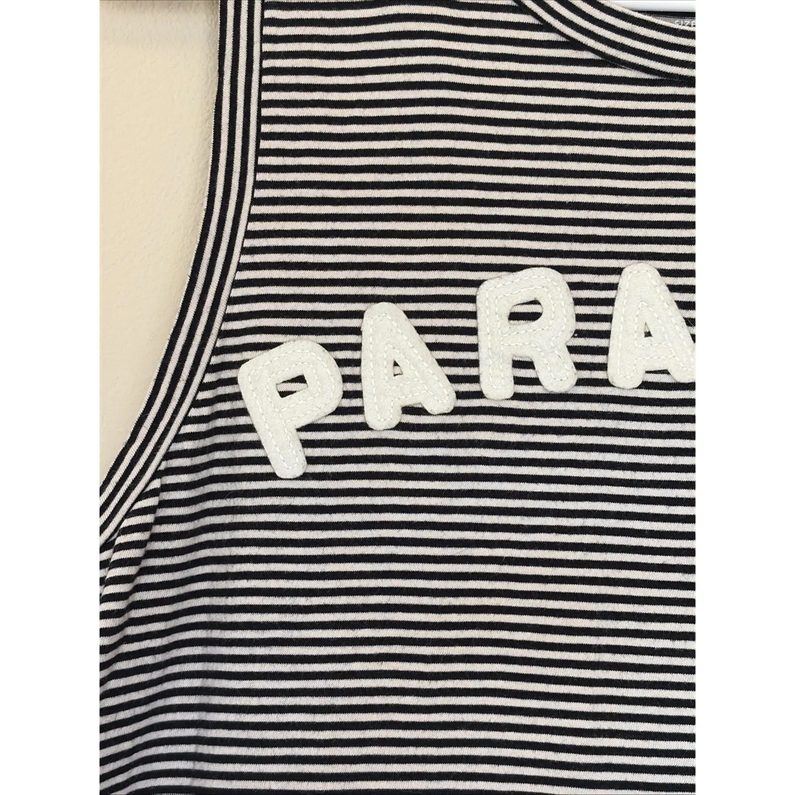 Madewell Where I Was From Black Striped PARADISE Travel Tank Top Shirt Large - Image 3