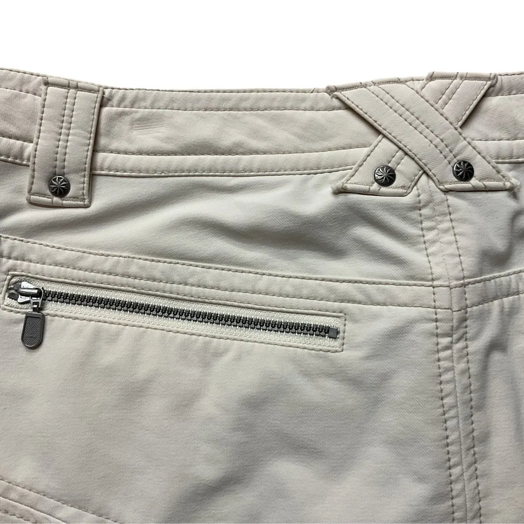 Athleta Women's Nylon Athletic Exposed Zipper Pencil Skirt‎ Ivory Cream  Size 12 - Image 5