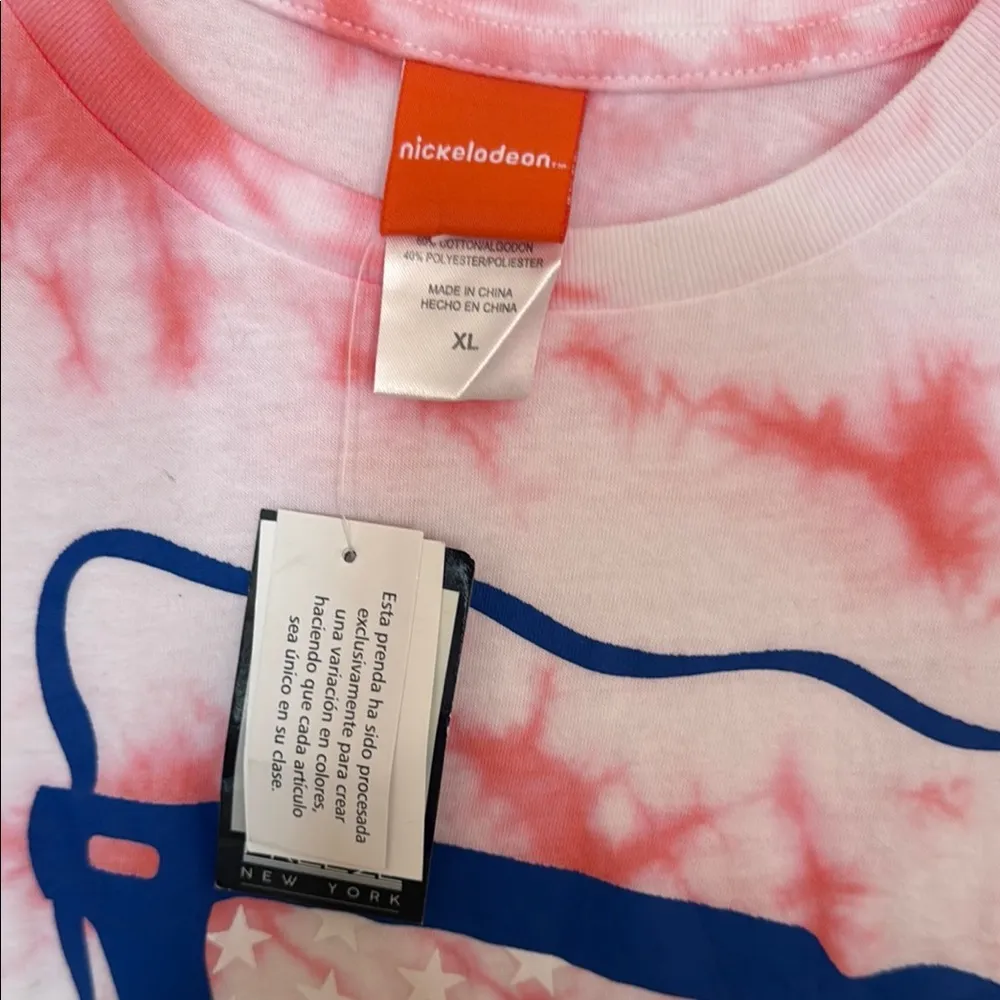 Nickelodeon Pink Tie-Dye SpongeBob  T-Shirt XL NWT - Image 3