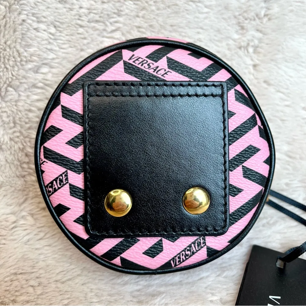 NWT Versace La Greca Pink Round Micro Pouch Belt Bag - Image 2