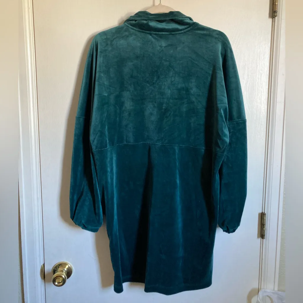 Anthropologie Saturday Sunday Forest Green Rosalind Velvet Tunic Dress #Br - Image 13