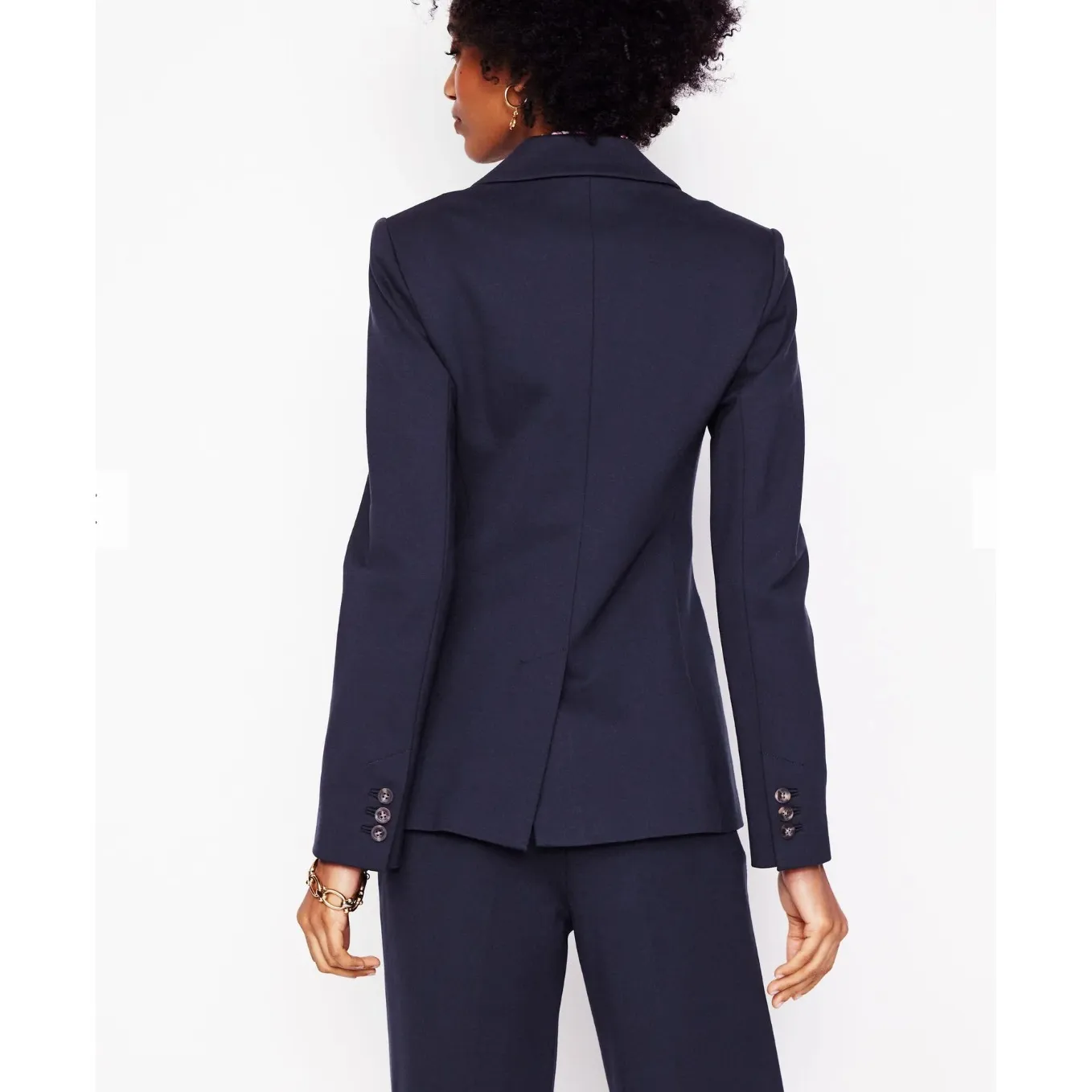 Boden Navy Blue Marylebone Ponte 2 Button Blazer Size 8P - Image 3