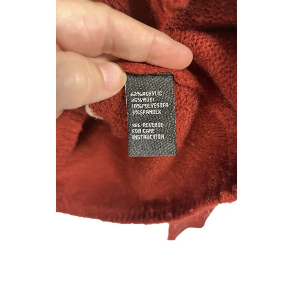 Cliche’ Wool Blend Colorblock V Neck Sweater Size XL Blue - Image 6