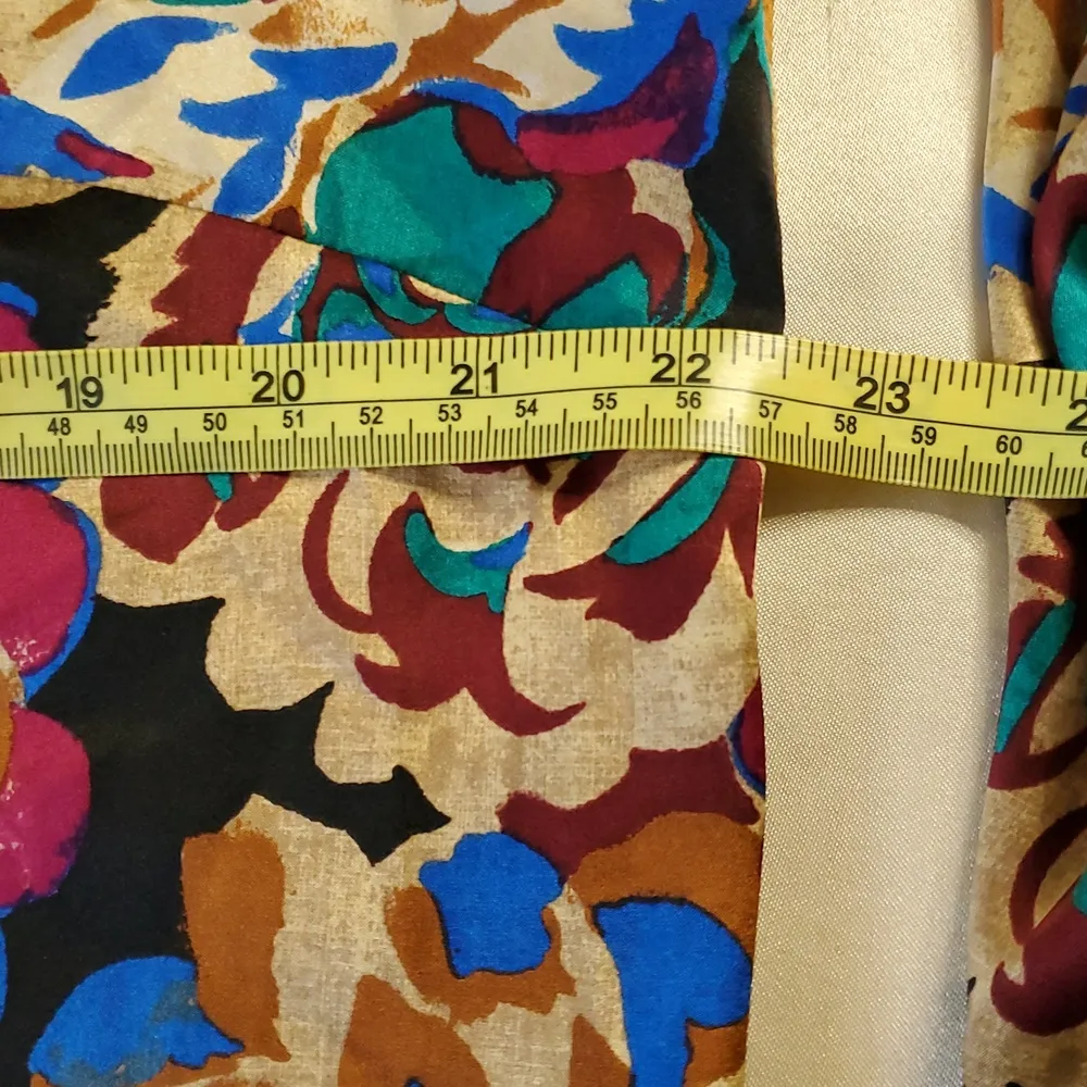 Worth New York 100% Silk Floral Multicolor Women's Top Size:14 Brown - Image 7