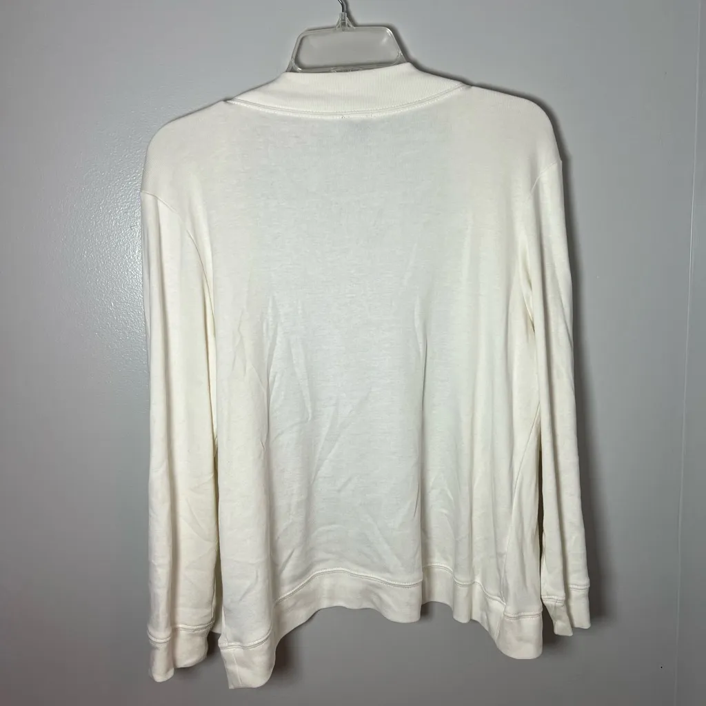 Rafaella Open Front Cardigan Shrug Bolero Sweater White 100% Cotton Size XL - Image 4