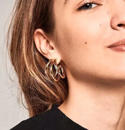 Trendy Simple 3hoop In One Gold - Image 3