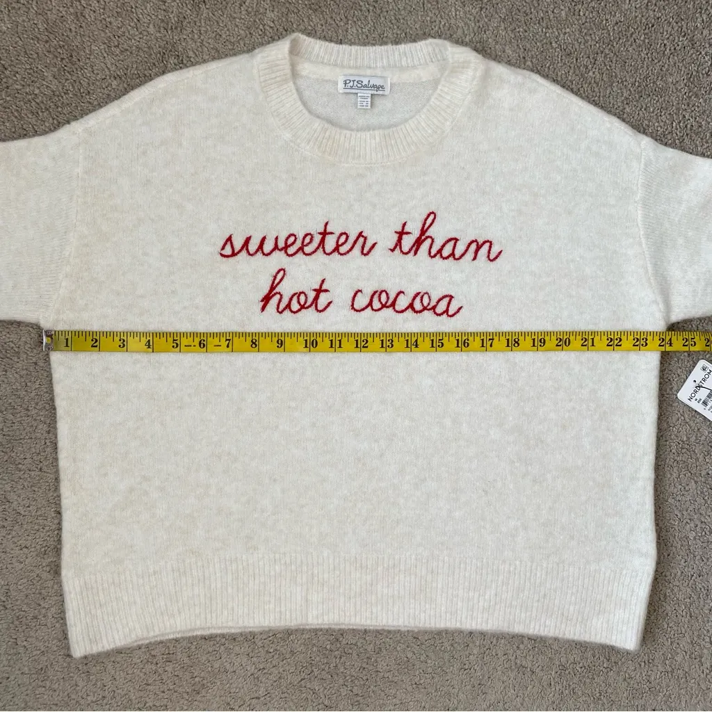 PJ Salvage Sweeter Than Hot Cocoa Sweater Ivory M‎ Red Size M - Image 8