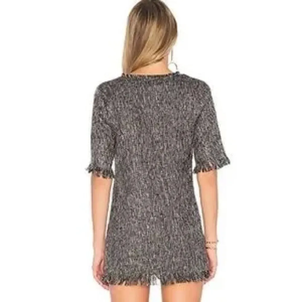 House of Harlow x Revolve Grey Metallic Distressed Frayed Mini Dress Size XS Gray - Image 2
