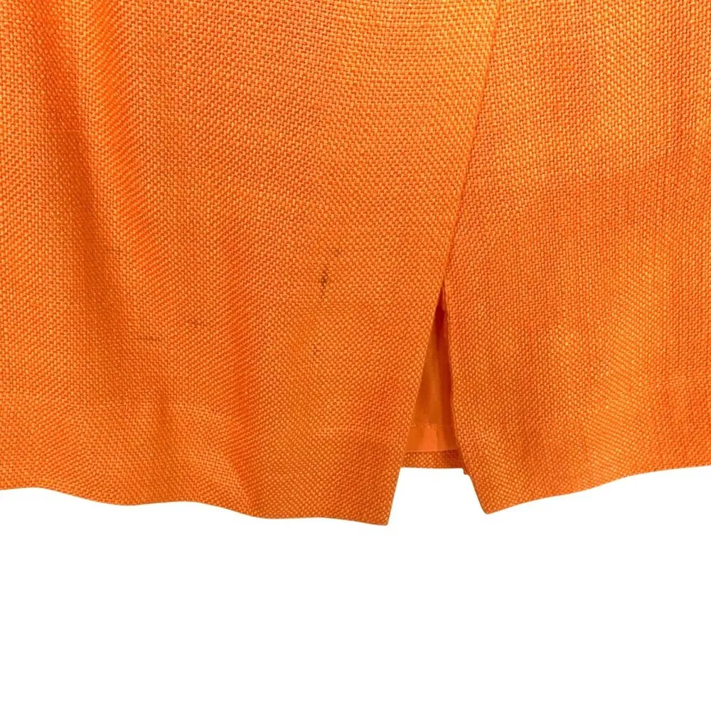 Vintage Y2K Peach Woven Skirt Suit By Susan Bristol Size 10 Blazer 14 Skirt 90s - Image 12