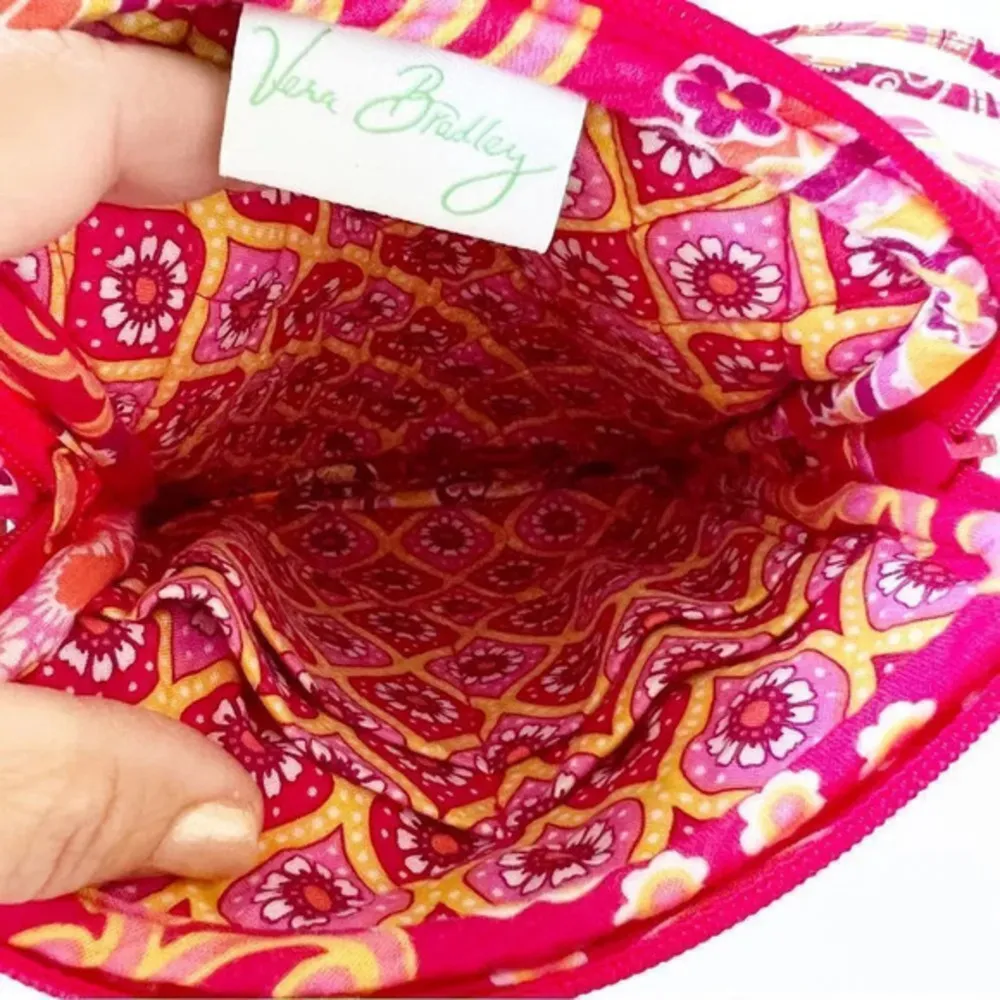 Vera Bradley Mini‎ Crossbody Pink Orange Red Purse Wallet - Image 3