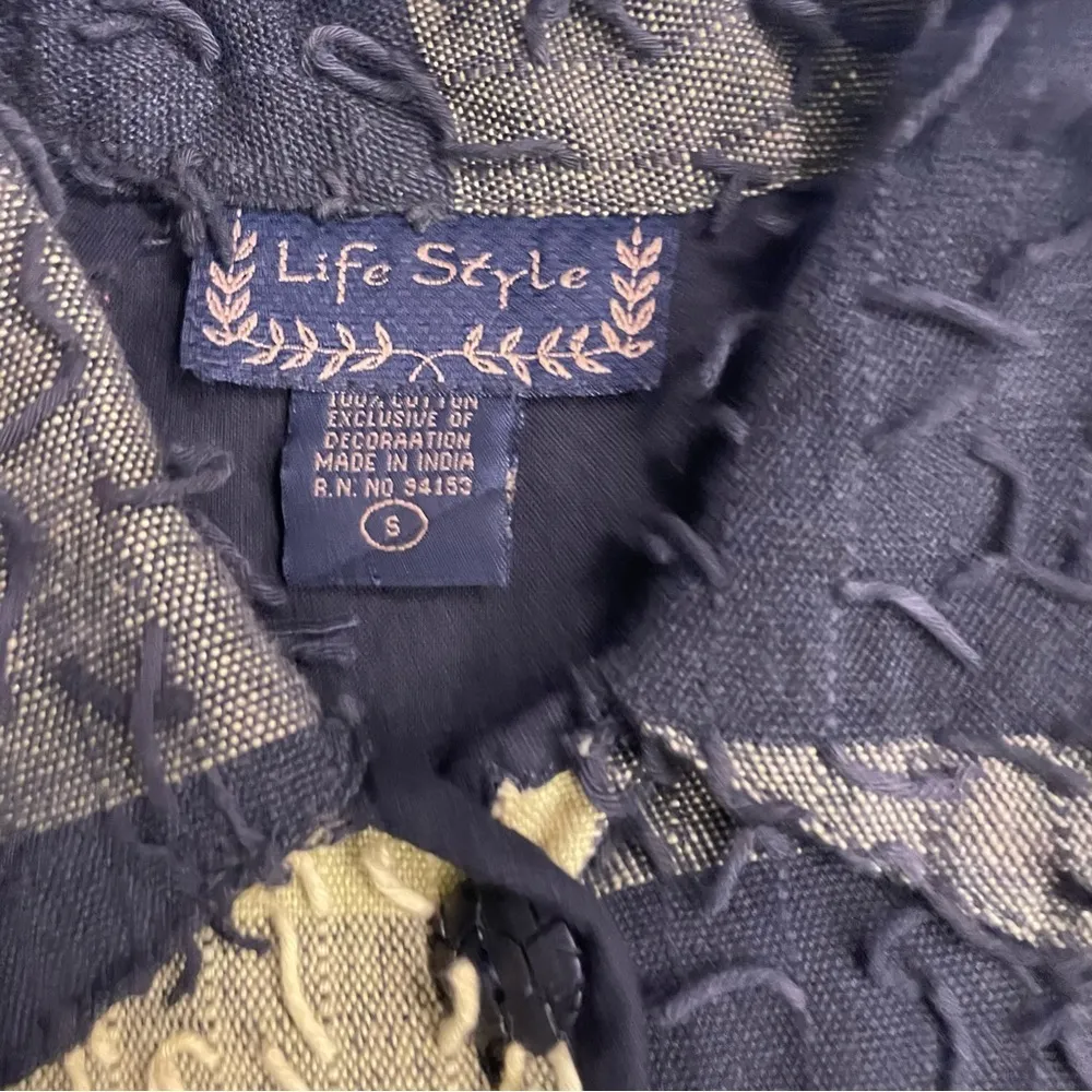 Life Style Vintage Unique Patterned Textured Green & Black Jacket size small - Image 9