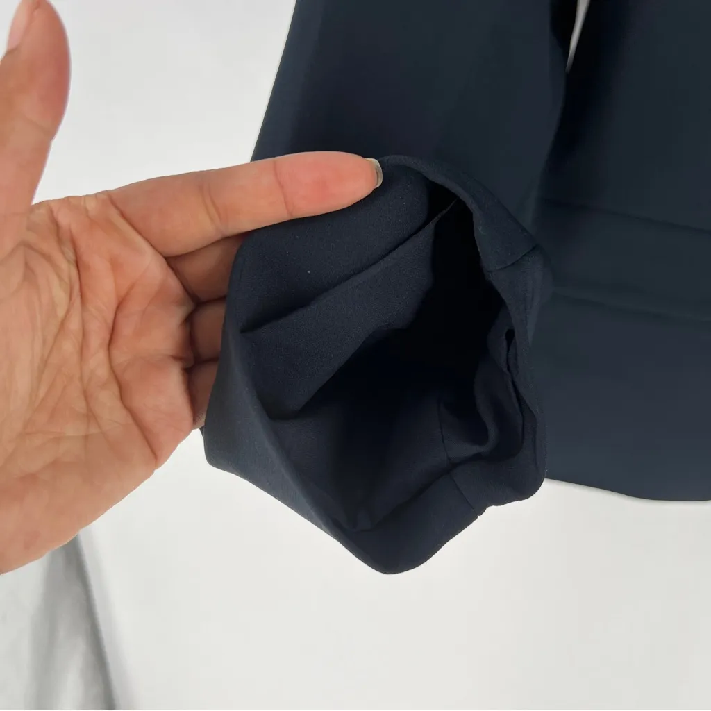 Eloquii Women's Navy Military Button Open Front Collarless Blazer Jacket Size 14 - Image 3