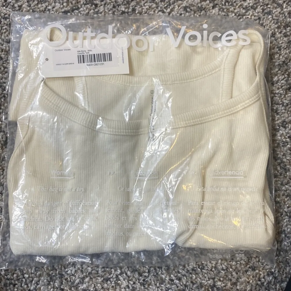 Outdoor Voices Milk Stone Cozy Rib Tank XXXL NWT - Image 3