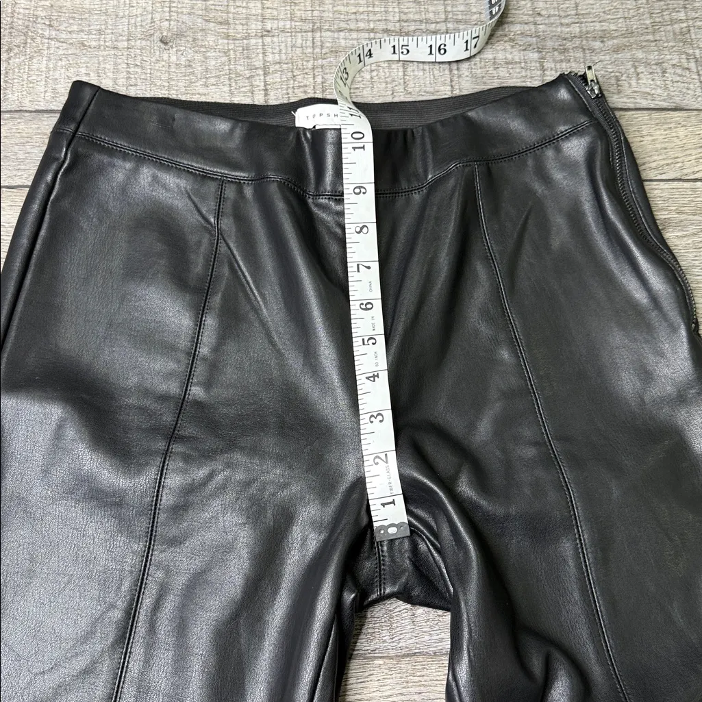 Topshop Shiny Black Leather Look Pants - Image 8