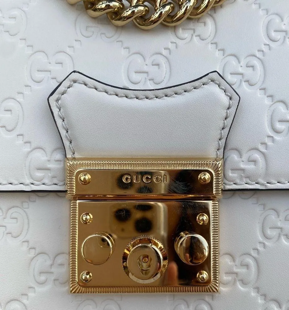 Authentic GUCCI Guccissima Signature Padlock Backpack white - Image 2