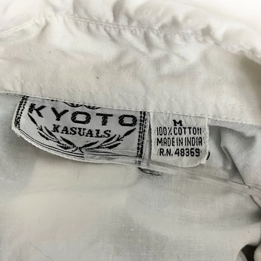 VINTAGE Western Cowgirl Shirt 100% Cotton Southwest White 90s Size Medium - Image 5