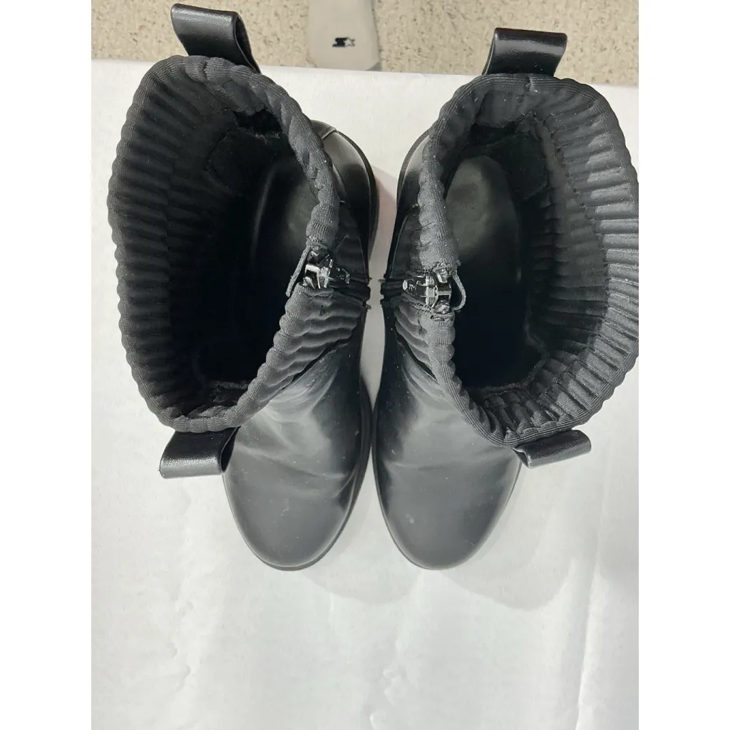 Womans Target Size 8.5 Black Zip Up Sock Chunky Ankle Boots - Image 7