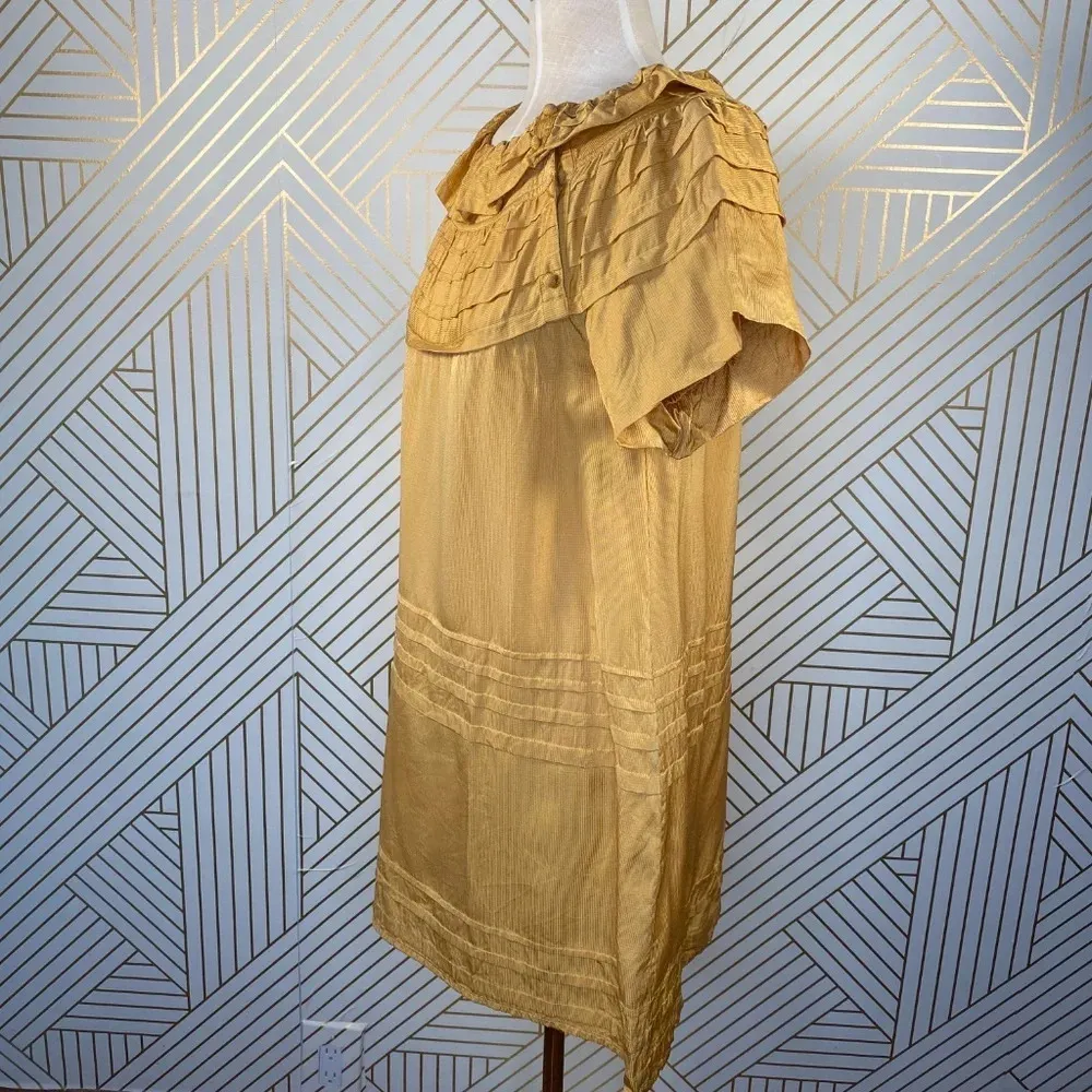 Marc Jacobs Mustard Yellow Silk‎ Ruffle Dress - Image 6