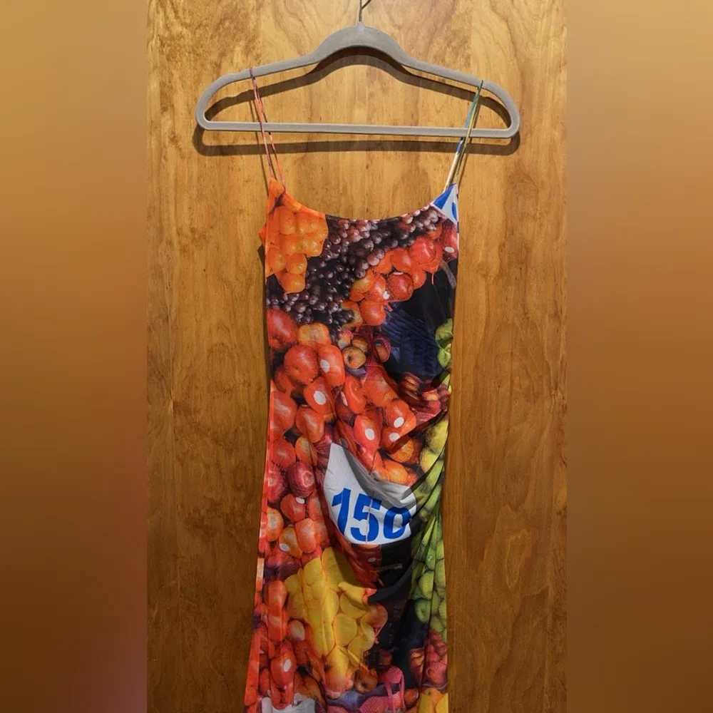 zara fruit print midi dress Zara Fruit Midi Dress Red - $50 New With Tags