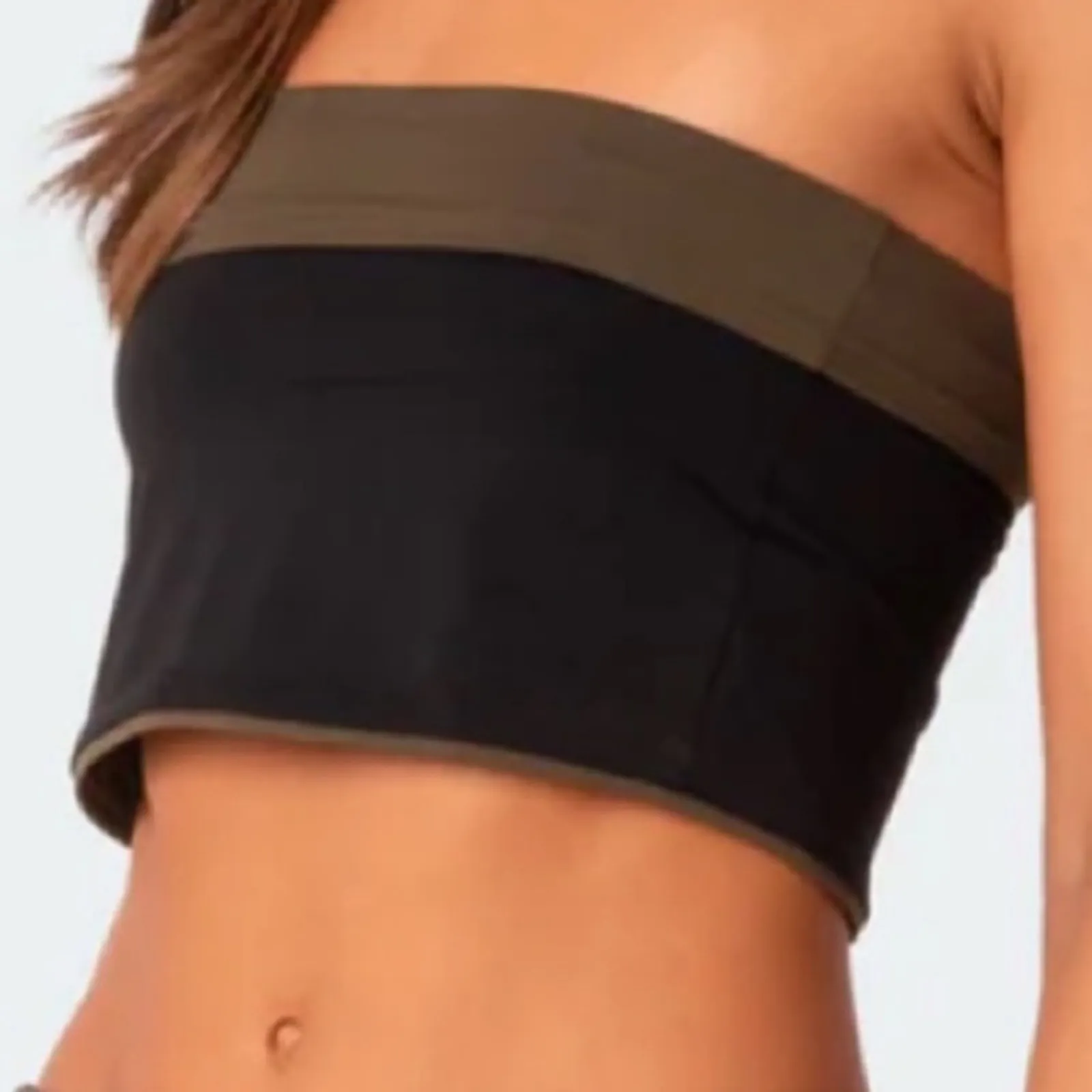 Edikted Rissa Reversible Tube Top - Black/Olive Sz XS - Image 3
