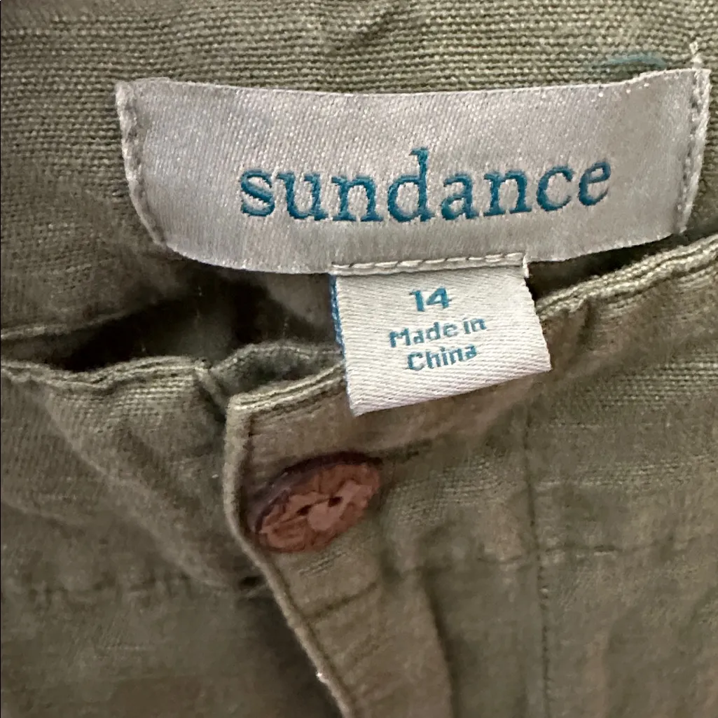 Sundance Army Green‎ Cargo Shorts bermuda Size 14 - Image 5