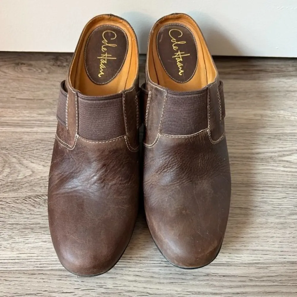 Cole Haan Air Sara Brown Leather Mule Clogs Size 8.5 - Image 2