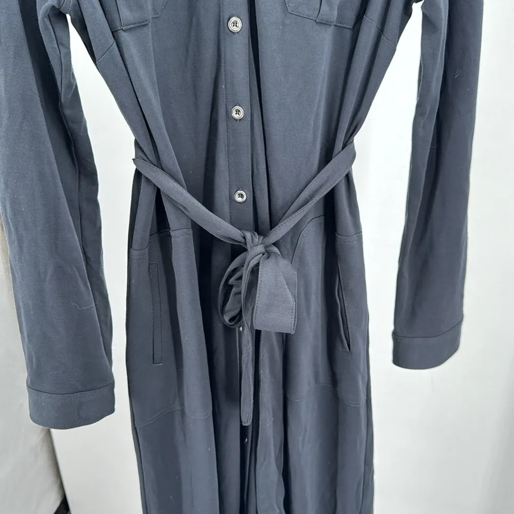 Soft Surroundings Black button front pockets tie waist Maxi Dress XL knit soft - Image 8