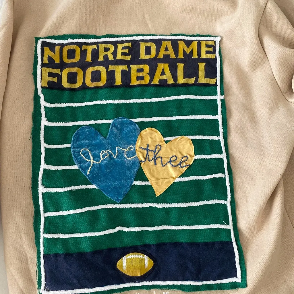 University of Notre Dame reworked Football field helmet hoodie Yellow Size M - Image 6
