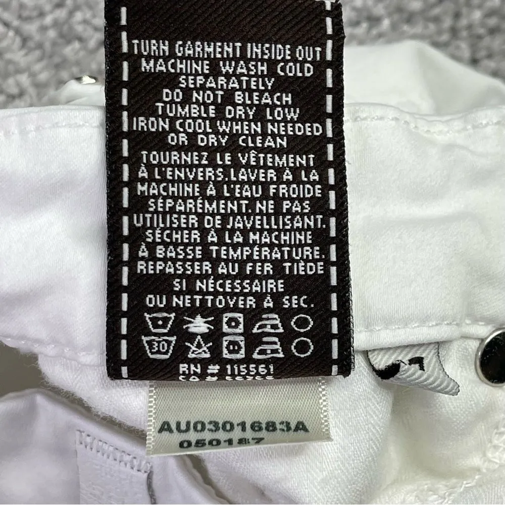 7 For All Mankind Jeans Women’s 27 White Skinny Low Rise Stretch - Image 8