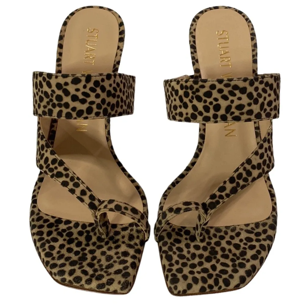 New Stuart Weitzman Lyla 75 cheetah print suede mule high-heel sandals size 8 - Image 4