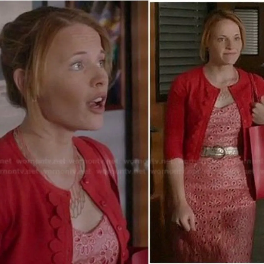 Maeve Coral Shine Daisy Eyelet Metallic Dress, Size 0. Seen on Switched at Birth - Image 4