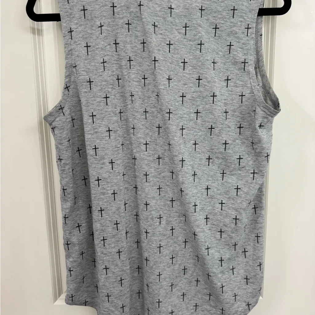 Cotton On Gray Cross Print Tank Top - Image 5